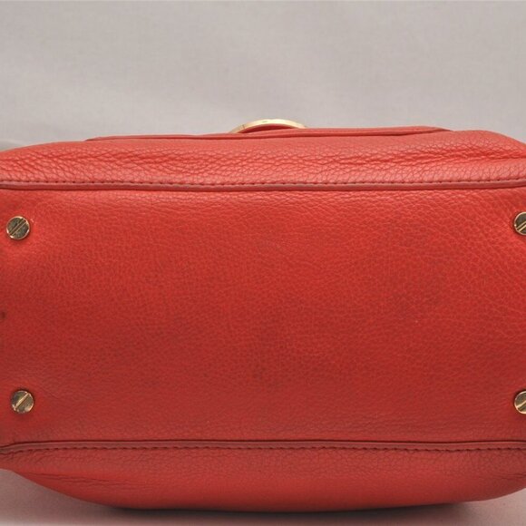 TORY BURCH Amanda Leather 2Way Shoulder Hand Bag Purse Orange - Picture 8 of 15